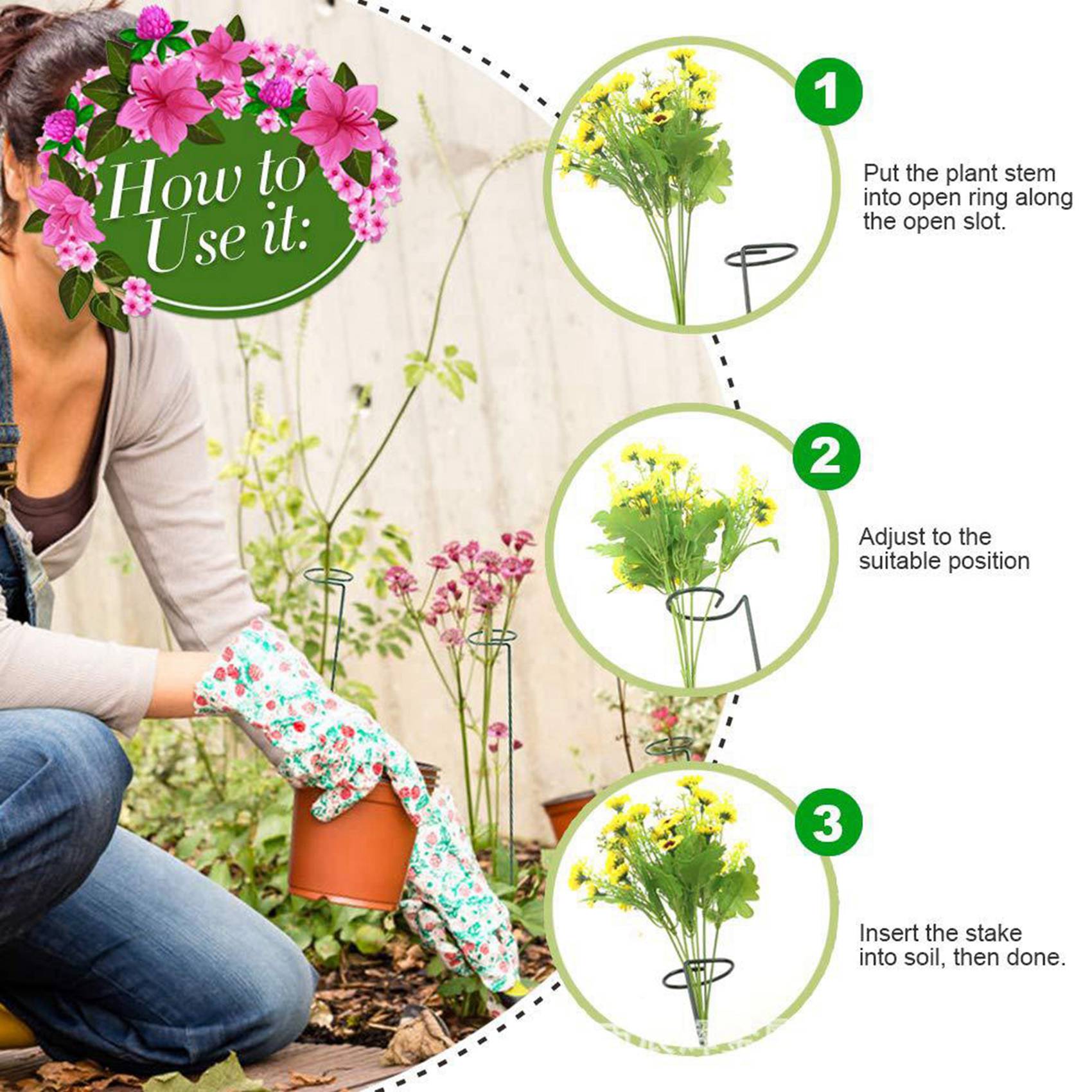Bonsai Garden Backyard - AB33-16PCS Piękny Stojak Podtrzymujący Rośliny Pierścień