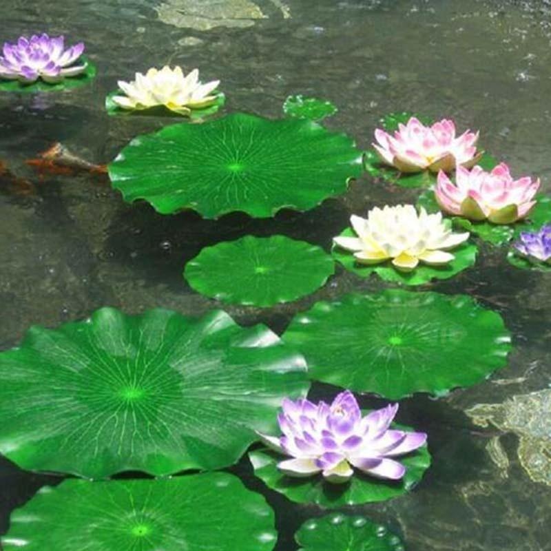 Bonsai Garden With Pond - Sztuczne liście lotosu bez kwiatów do