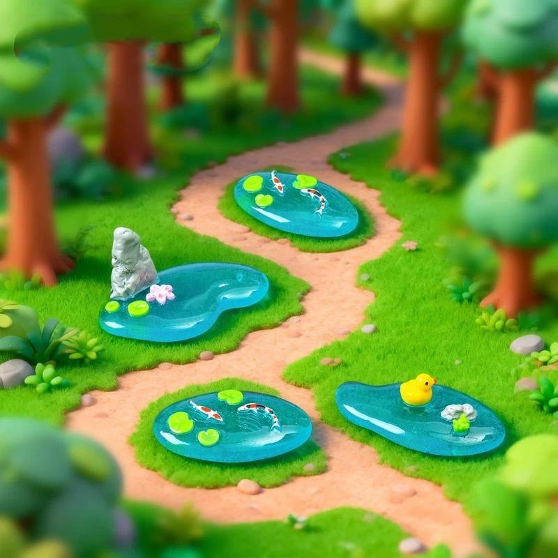 Bonsai Garden With Koi Pond - 【S】Miniaturowe ozdoby do stawów z żywicy