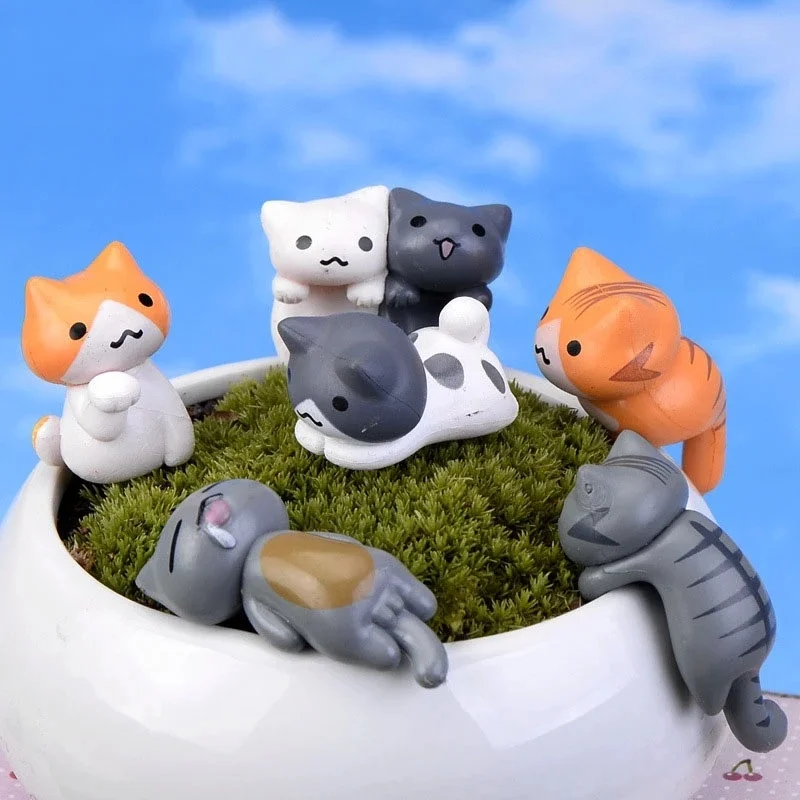 6 szt./zestaw Kreskówkowy Kot  – Bonsai Garden Gift recenzja i cena